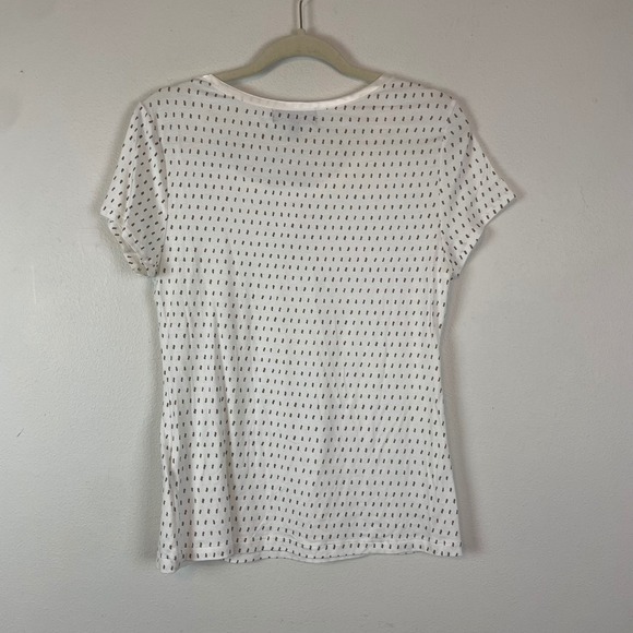 NWT Banana Republic Luxe Touch White Dotted Short Sleeve Tee Top Women's Medium - Picture 6 of 8